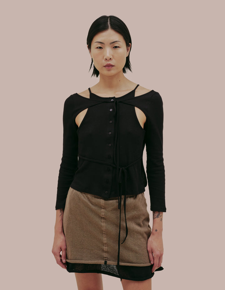 Eckhaus Latta ribbed jersey top. 