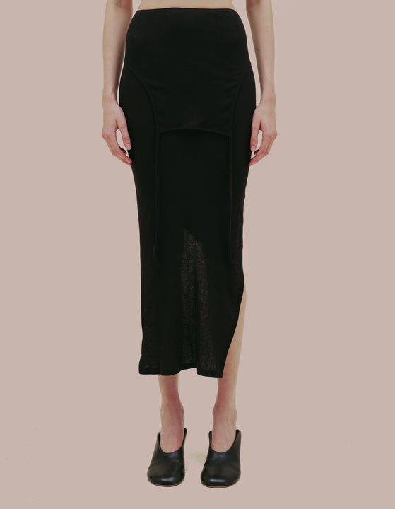 Eckhaus Latta ribbed jersey skirt. 