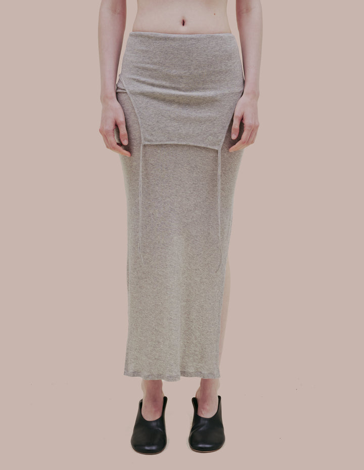 Eckhaus Latta ribbed jersey skirt. 