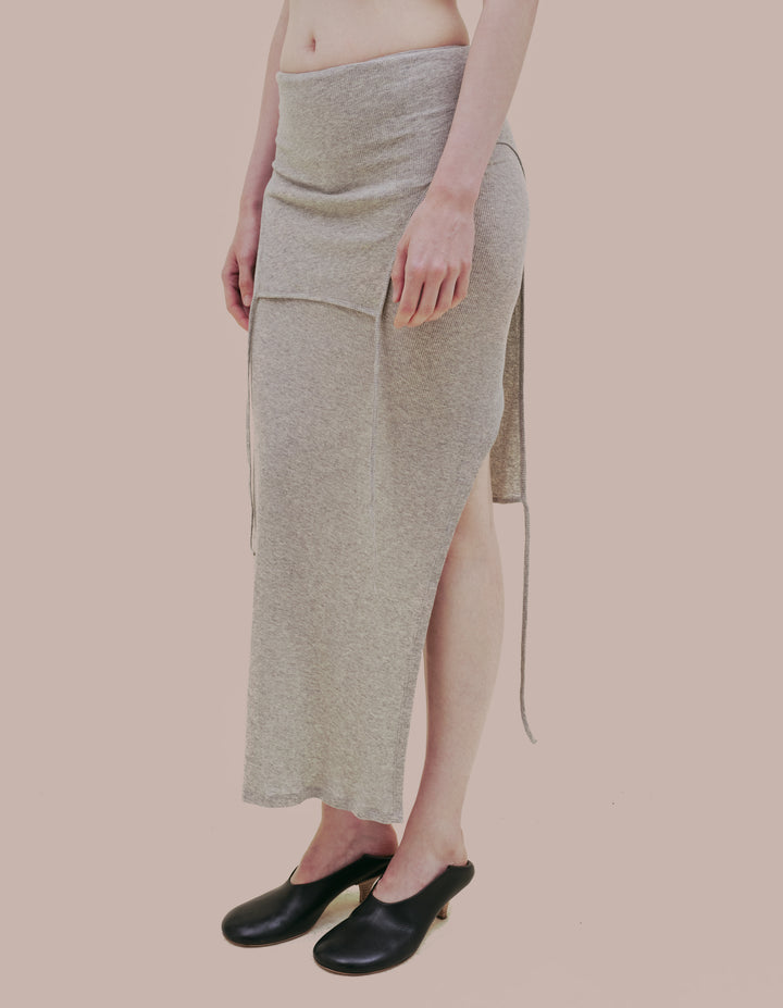 Eckhaus Latta ribbed jersey skirt. 