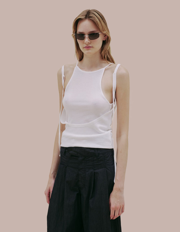 Eckhaus Latta ribbed jersey tank. 