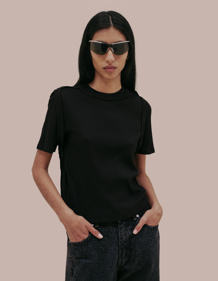 Eckhaus Latta ribbed jersey tee.