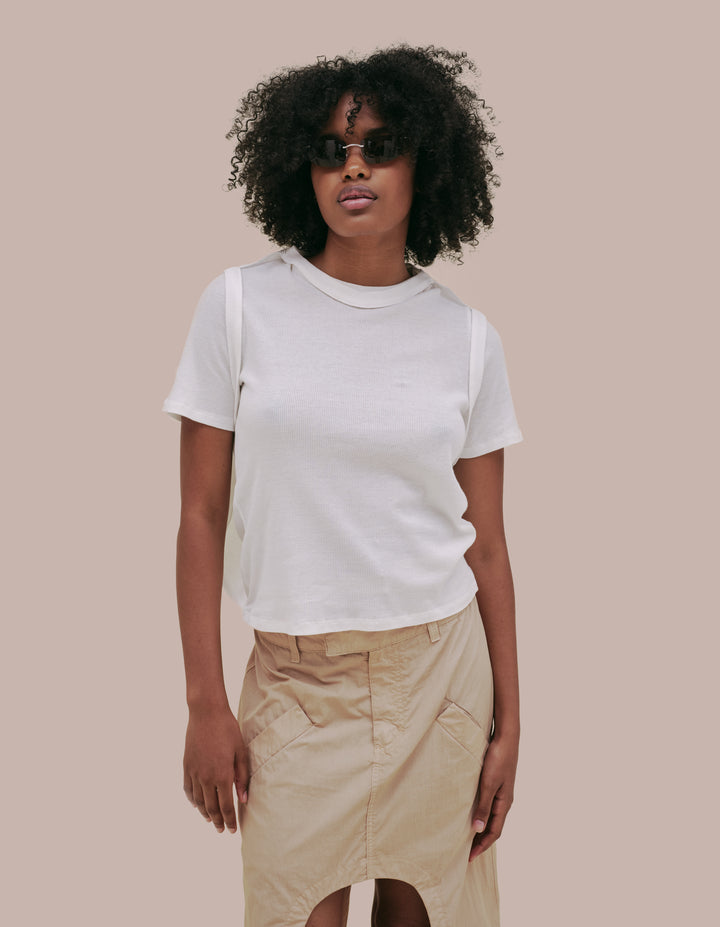 Eckhaus Latta ribbed jersey tee. 